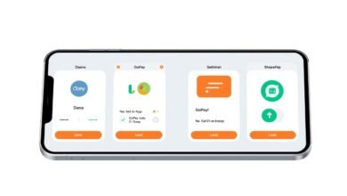 Ilustrasi berbagai aplikasi dompet digital dengan fitur pengaturan limit harian