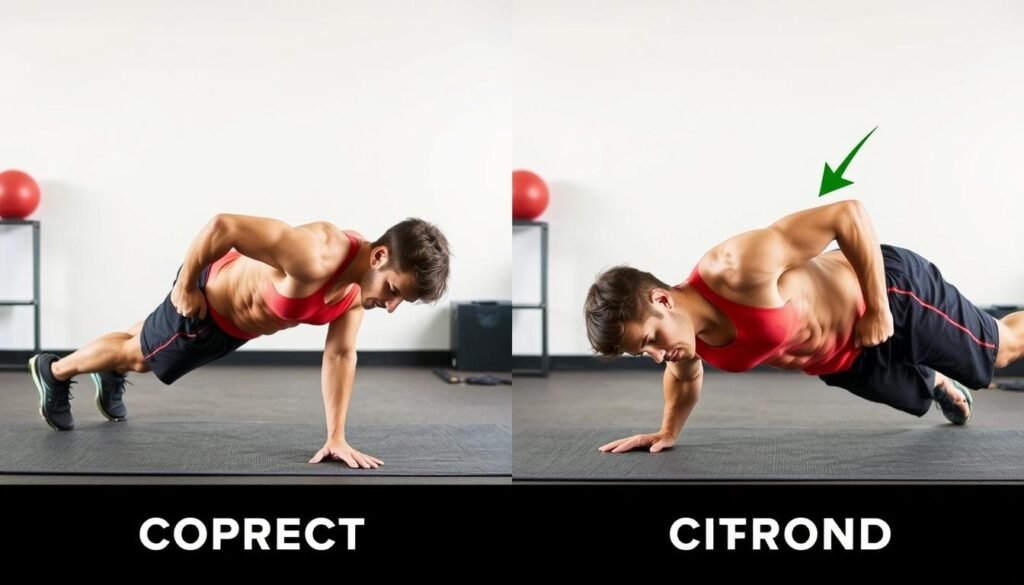 Perbandingan postur benar dan salah dalam teknik bodyweight training Perbandingan postur benar dan salah dalam teknik bodyweight training