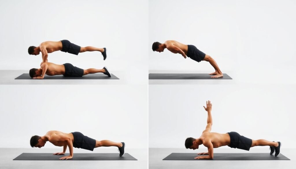 Seorang atlet mendemonstrasikan progresi teknik bodyweight training dari dasar hingga lanjutan Seorang atlet mendemonstrasikan progresi teknik bodyweight training dari dasar hingga lanjutan