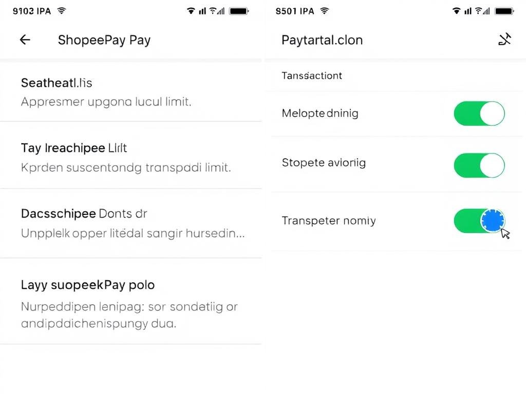 Tampilan layar pengaturan limit harian di aplikasi Shopee untuk ShopeePay